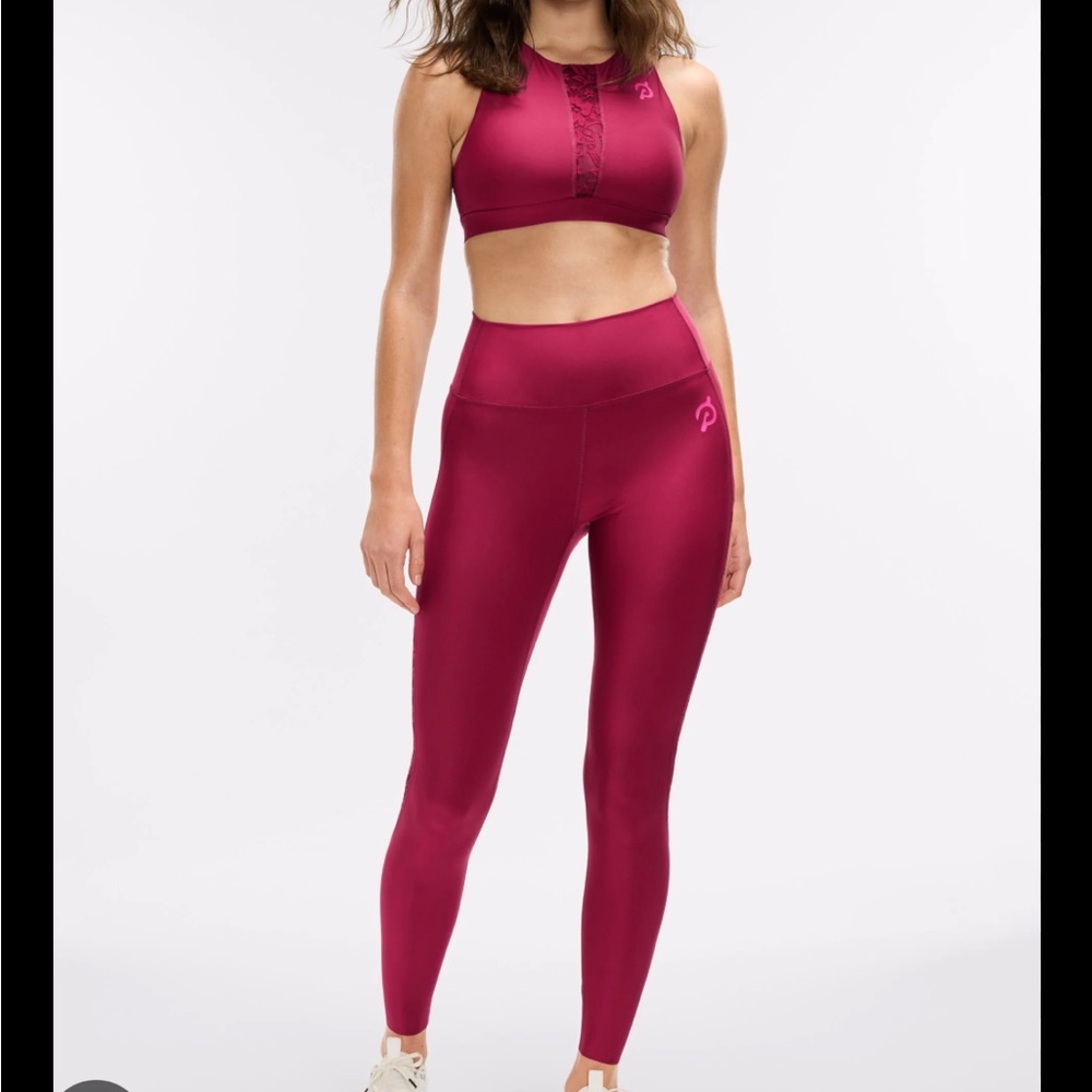 Peloton Deep Red Women's bra/legging set, sz S
